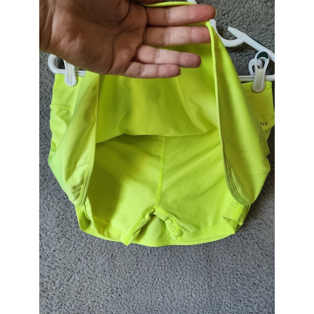 Nike Dri-FIT Skort Womens Medium Neon Yellow Athletic Tennis Activewear Skirt - Picture 10 of 15